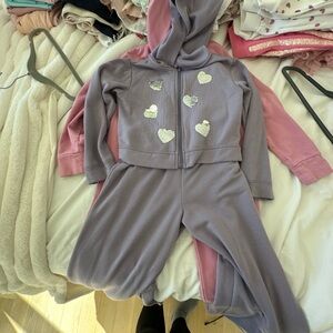 Set 3 suits Puma Mauve Sweatshirt with Silver Logo, orange apple, and purple .